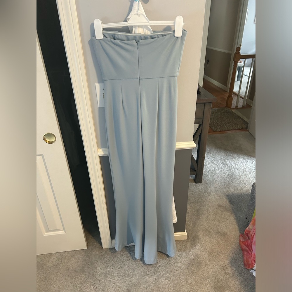 REVOLVE Baby Blue Strapless Cutout Maxi Gown - Picture 2 of 8